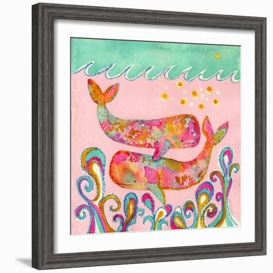 Pink Whales-Wyanne-Framed Giclee Print