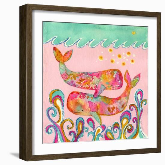 Pink Whales-Wyanne-Framed Giclee Print