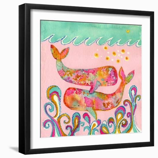 Pink Whales-Wyanne-Framed Giclee Print