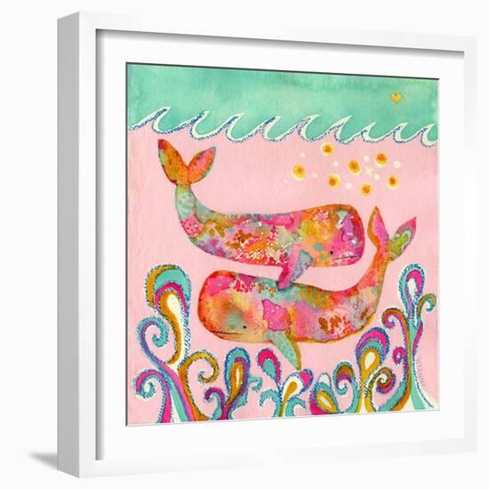 Pink Whales-Wyanne-Framed Giclee Print