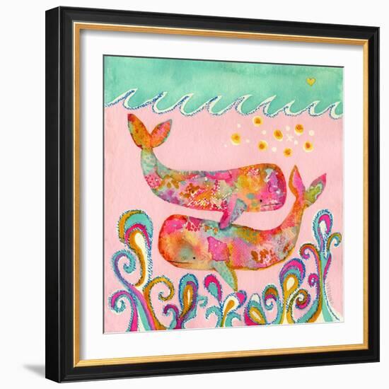 Pink Whales-Wyanne-Framed Giclee Print