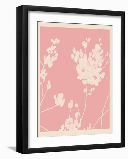 Pink Wildflower Silhouette II-Jacob Green-Framed Art Print