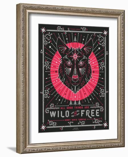 Pink Wolf-Cat Coquillette-Framed Art Print