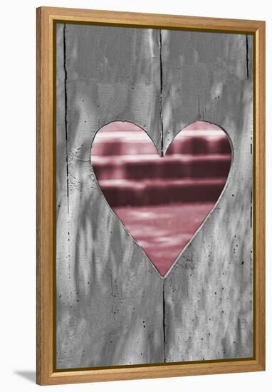 Pink Woodcut Heart I-Gail Peck-Framed Stretched Canvas