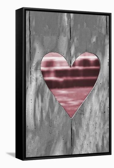 Pink Woodcut Heart I-Gail Peck-Framed Stretched Canvas