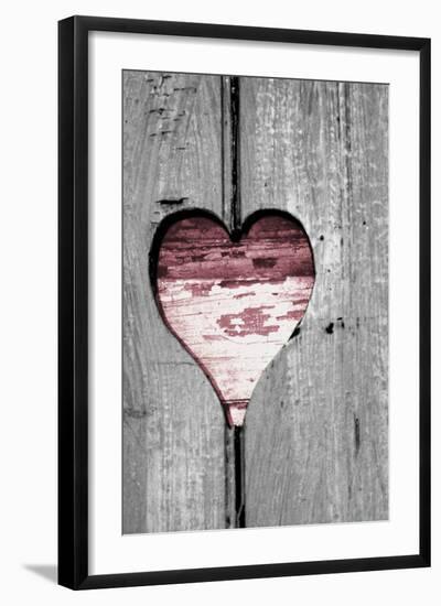 Pink Woodcut Heart II-Gail Peck-Framed Photo