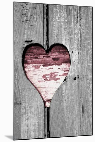 Pink Woodcut Heart II-Gail Peck-Mounted Photo