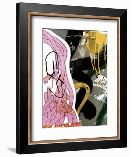 Pink Yellow Tag 1-Jenny Kraft-Framed Art Print