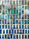 A Collage of Greek Doors, Classified by Colors Tonality and Presented in a White Border-Pinkcandy-Laminated Photographic Print