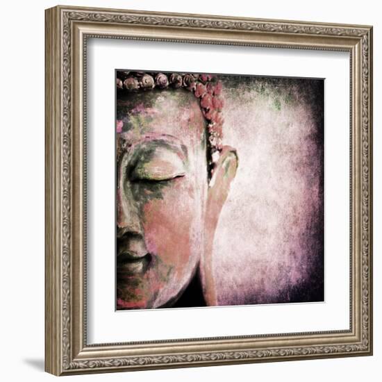 Pinkish Sgrafitto Buddha-null-Framed Art Print