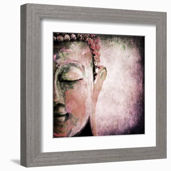 Pinkish Sgrafitto Buddha-null-Framed Art Print