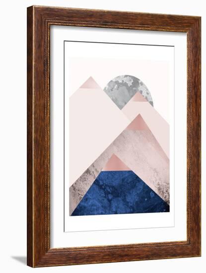 PinkNavy Mountains 2-Urban Epiphany-Framed Art Print