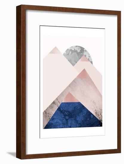 PinkNavy Mountains 2-Urban Epiphany-Framed Art Print