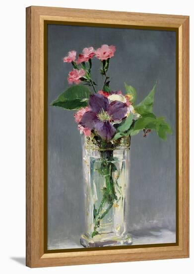 Pinks and Clematis in a Crystal Vase, c.1882-Edouard Manet-Framed Premier Image Canvas