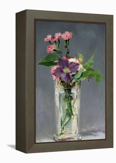 Pinks and Clematis in a Crystal Vase, c.1882-Edouard Manet-Framed Premier Image Canvas