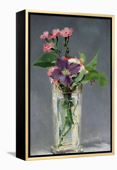 Pinks and Clematis in a Crystal Vase, c.1882-Edouard Manet-Framed Premier Image Canvas