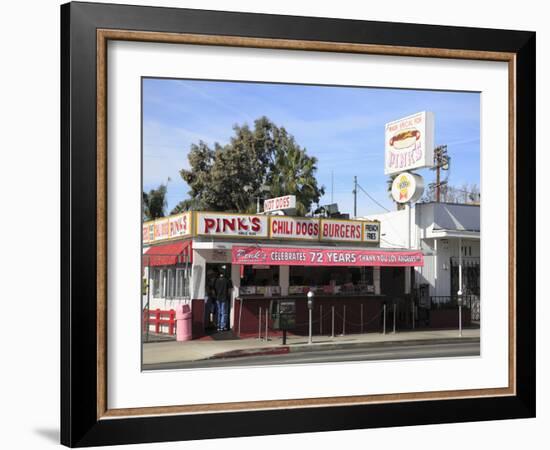 Pinks Hot Dogs, an La Institution, La Brea Boulevard, Hollywood, Los Angeles, California, United St-Wendy Connett-Framed Photographic Print