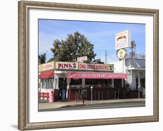 Pinks Hot Dogs, an La Institution, La Brea Boulevard, Hollywood, Los Angeles, California, United St-Wendy Connett-Framed Photographic Print