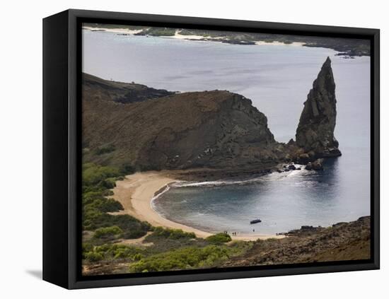 Pinnacle and Beach, Bartolome Island, Galapagos, Ecuador-Rolf Richardson-Framed Premier Image Canvas