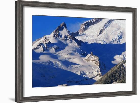 Pinnacle and Glacier on Mount Rainier-Paul Souders-Framed Photographic Print