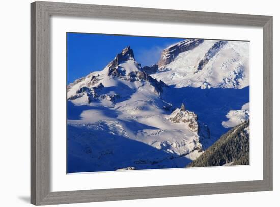 Pinnacle and Glacier on Mount Rainier-Paul Souders-Framed Photographic Print