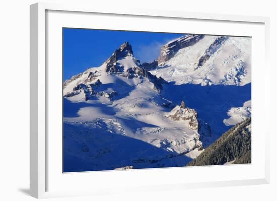 Pinnacle and Glacier on Mount Rainier-Paul Souders-Framed Photographic Print