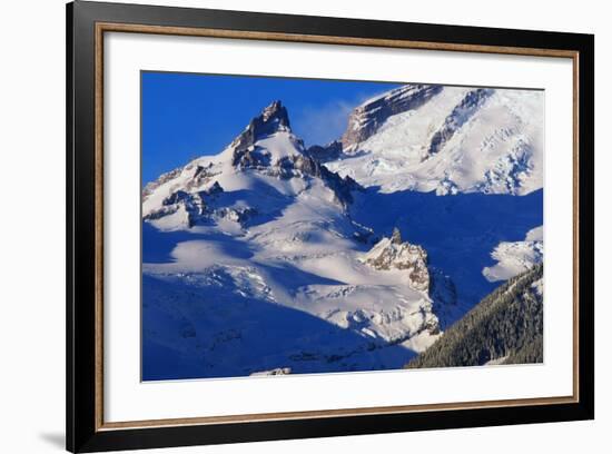 Pinnacle and Glacier on Mount Rainier-Paul Souders-Framed Photographic Print