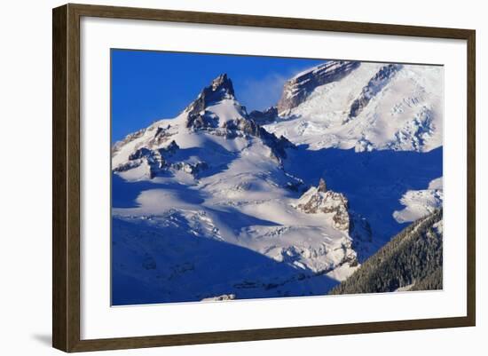 Pinnacle and Glacier on Mount Rainier-Paul Souders-Framed Photographic Print