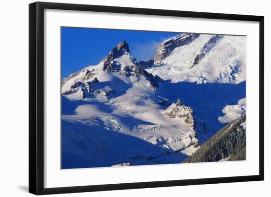 Pinnacle and Glacier on Mount Rainier-Paul Souders-Framed Photographic Print