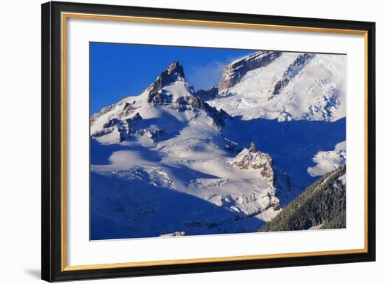 Pinnacle and Glacier on Mount Rainier-Paul Souders-Framed Photographic Print