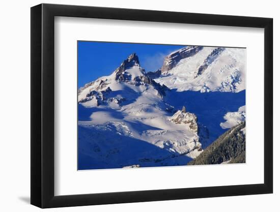 Pinnacle and Glacier on Mount Rainier-Paul Souders-Framed Photographic Print