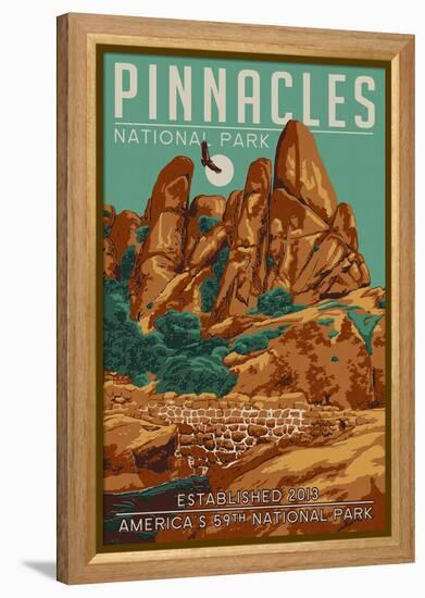 Pinnacles National Park - WPA Formations and Condor-Lantern Press-Framed Stretched Canvas