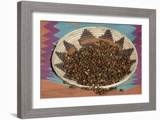 Pinon Nuts, an Important Food of Southwestern Native Americans, in an Indian Basket-null-Framed Giclee Print