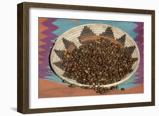 Pinon Nuts, an Important Food of Southwestern Native Americans, in an Indian Basket-null-Framed Giclee Print