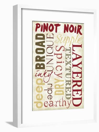 Pinot Noir Typography-Lantern Press-Framed Art Print