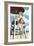 Pinup Girl Lifeguard-Lantern Press-Framed Art Print