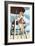 Pinup Girl Lifeguard-Lantern Press-Framed Art Print