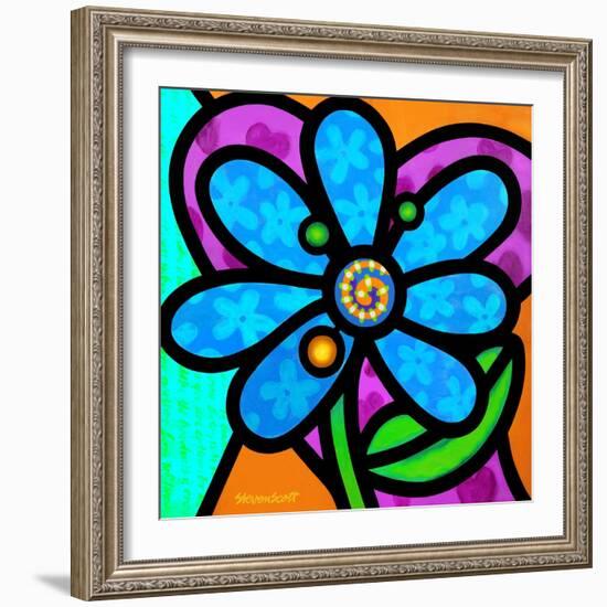 Pinwheel Daisy Blue-Steven Scott-Framed Giclee Print