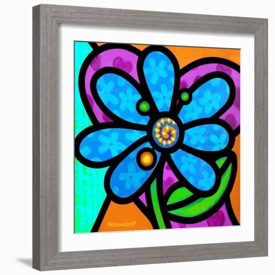 Pinwheel Daisy Blue-Steven Scott-Framed Giclee Print