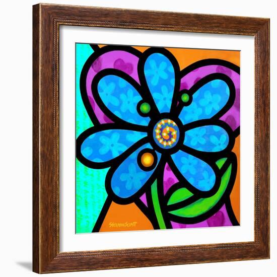 Pinwheel Daisy Blue-Steven Scott-Framed Giclee Print