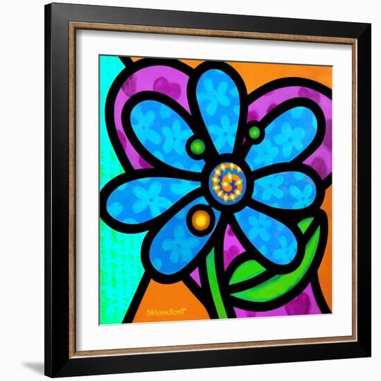 Pinwheel Daisy Blue-Steven Scott-Framed Giclee Print