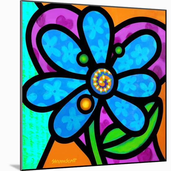 Pinwheel Daisy Blue-Steven Scott-Mounted Giclee Print