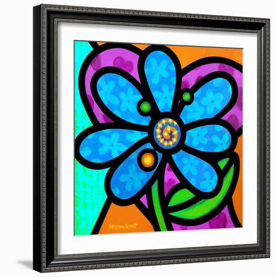 Pinwheel Daisy Blue-Steven Scott-Framed Giclee Print