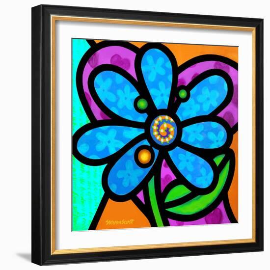 Pinwheel Daisy Blue-Steven Scott-Framed Giclee Print