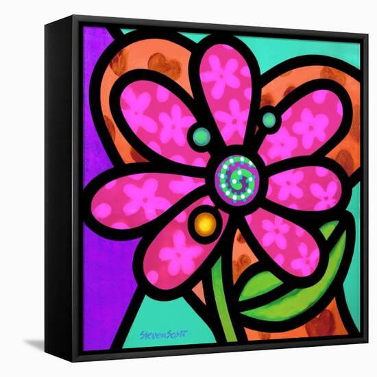 Pinwheel Daisy Pink-Steven Scott-Framed Premier Image Canvas