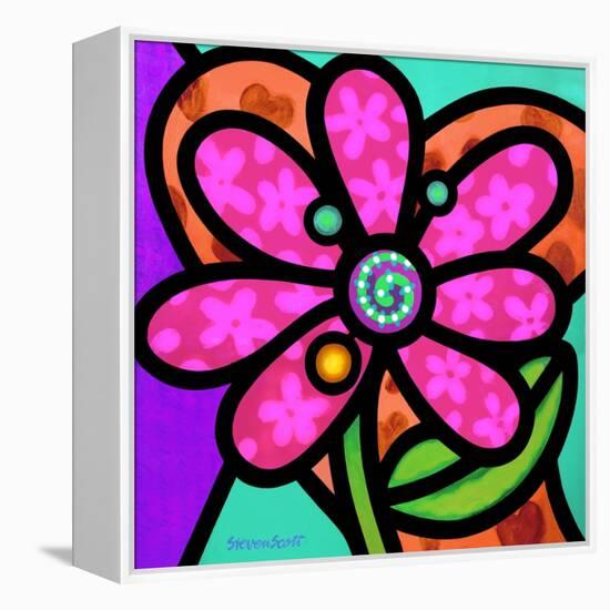 Pinwheel Daisy Pink-Steven Scott-Framed Premier Image Canvas