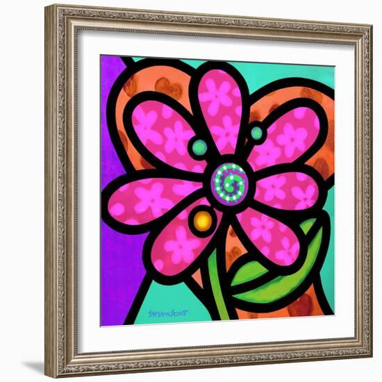 Pinwheel Daisy Pink-Steven Scott-Framed Giclee Print