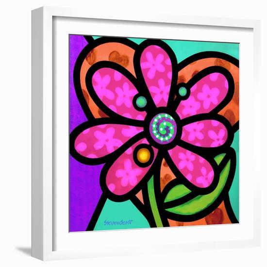 Pinwheel Daisy Pink-Steven Scott-Framed Giclee Print