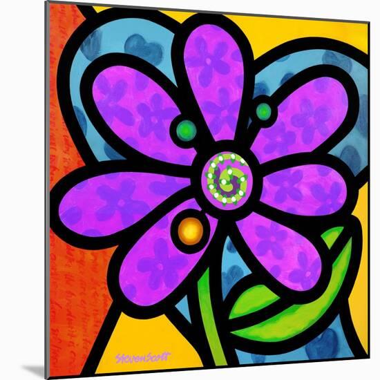 Pinwheel Daisy Purple-Steven Scott-Mounted Giclee Print