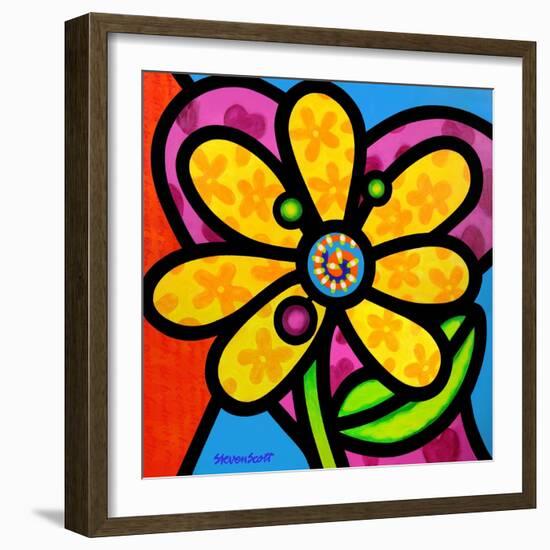 Pinwheel Daisy Yellow-Steven Scott-Framed Giclee Print